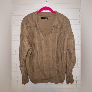 Brown collard sweater